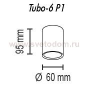 Светильник накладной Tubo6 P1 09, металл красный, H9,5cм/D6 cм, 1 x GU10