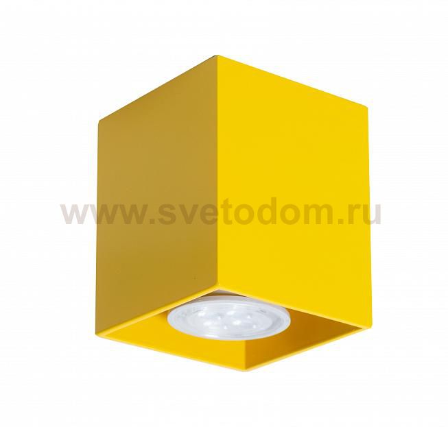 Светильник накладной Tubo8 SQ P1 16, металл желтый, H95мм/L80мм, 1 x GU10 MR16/50w