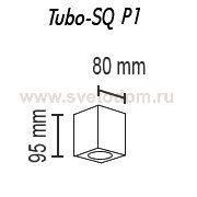 Светильник накладной Tubo8 SQ P1 18, металл голубой, H95мм/L80мм, 1 x GU10 MR16/50w