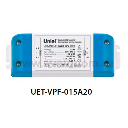 Блок питания UNIEL UET-VPF-015A20 12V IP20