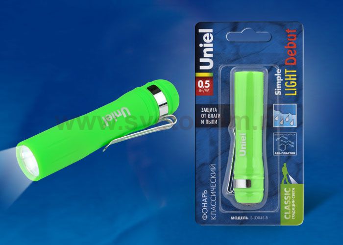 Фонарь Uniel S-LD045-B Green