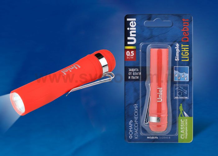 Фонарь Uniel S-LD045-B Red