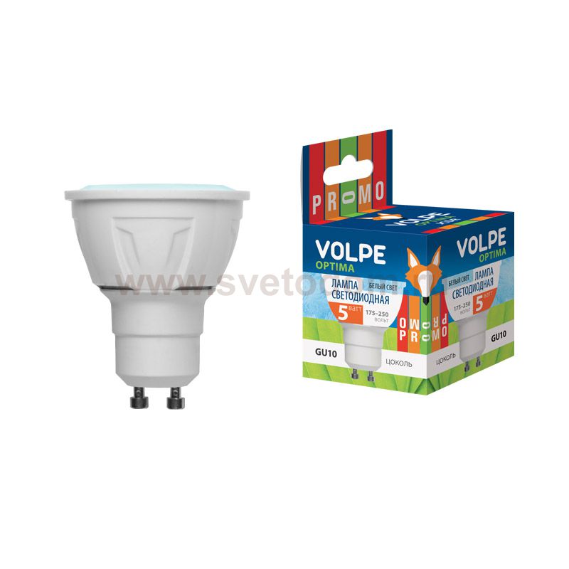 Лампа светодиодная Volpe LED-JCDR-5W/NW/GU10/O