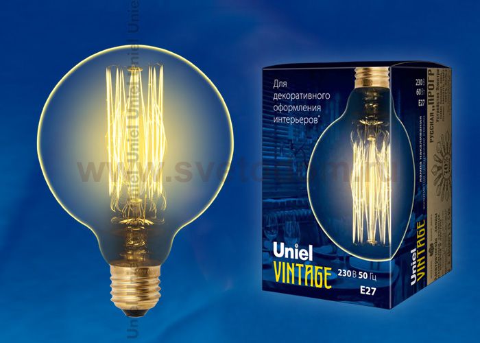 Лампа накаливания Uniel IL-V-G80-60/GOLDEN/E27 VW01