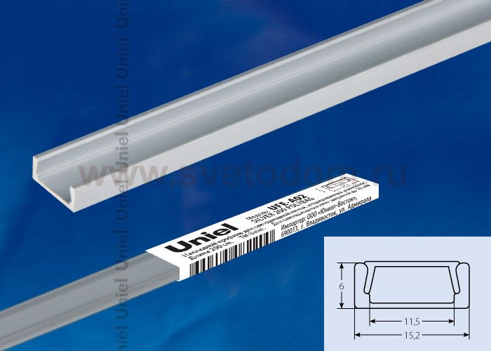 Накладной профиль Uniel UFE-A02 SILVER 200 POLYBAG