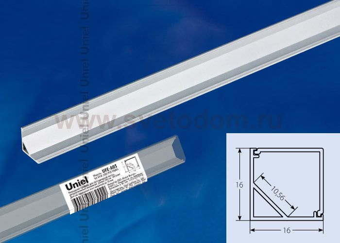 Накладной профиль Uniel UFE-A05 SILVER 200 POLYBAG