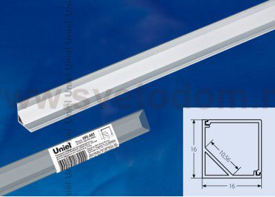 Накладной профиль Uniel UFE-A05 SILVER 200 POLYBAG