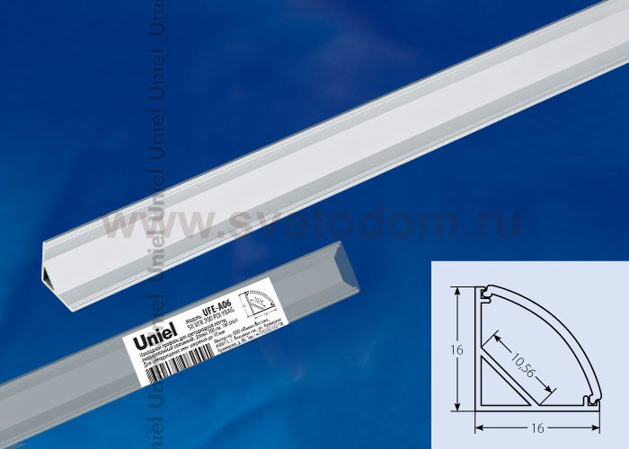 Накладной профиль Uniel UFE-A06 SILVER 200 POLYBAG