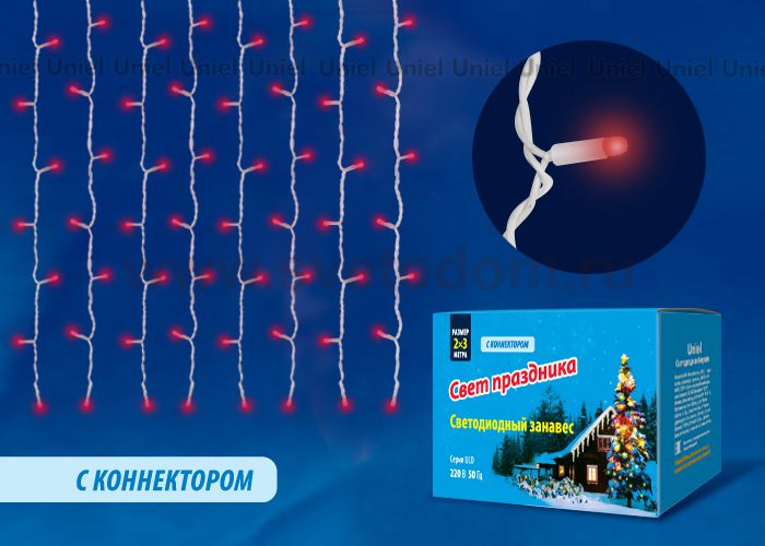 Гирлянда-занавес Uniel ULD-C2030-240/SWK RED IP67