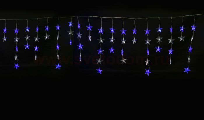 Гирлянда-занавес Uniel ULD-E5505-196/DTK WHITE-BLUE IP20 STARS-1