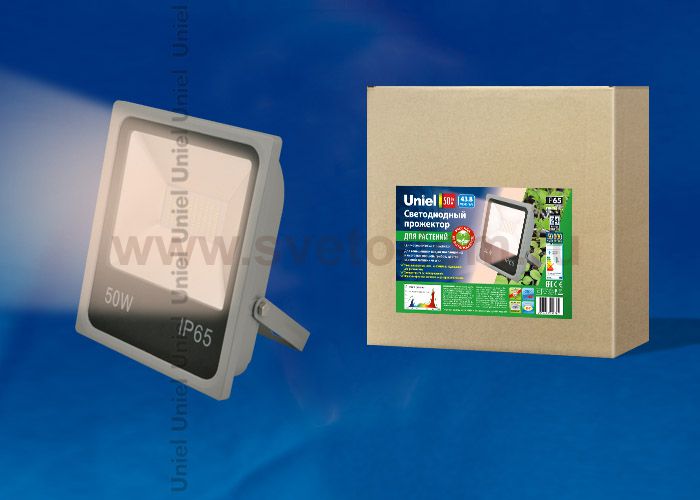 Прожектор для растений светодиодный Uniel ULF-P40-50W/SPFR IP65 110-265В GREY