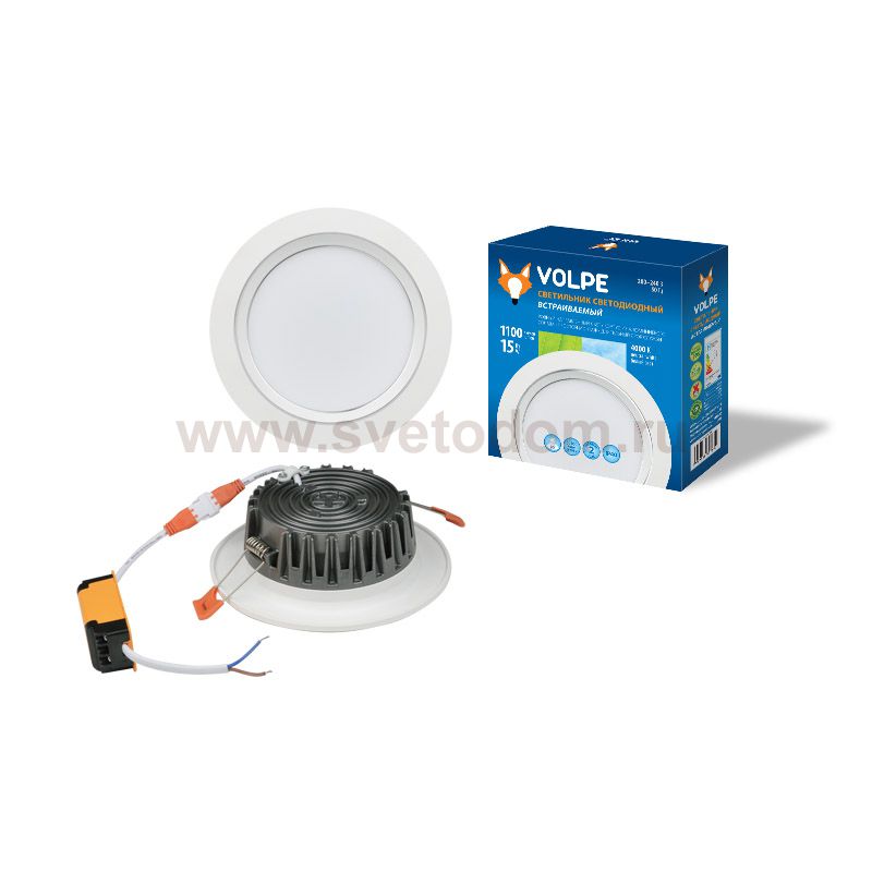 Светильник светодиодный встраиваемый Volpe ULM-Q235 15W/NW WHITE