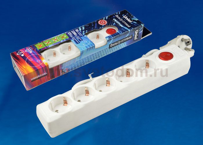 Сетевой фильтр Uniel S-GSU5-1,5 WHITE