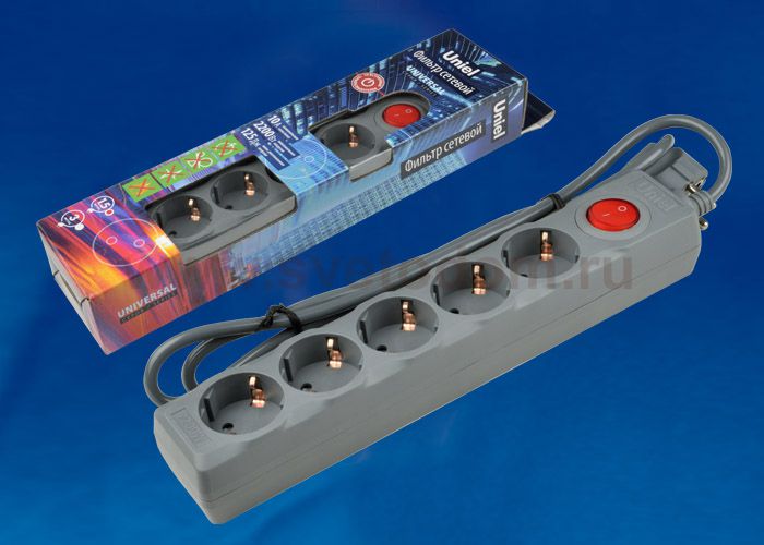 Сетевой фильтр Uniel S-GSU5-1,5 GREY