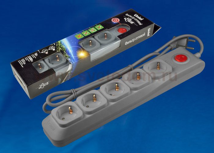 Сетевой фильтр Uniel S-GSL5-3 GREY