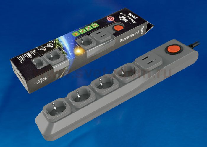 Сетевой фильтр Uniel S-GSL5-3U GREY