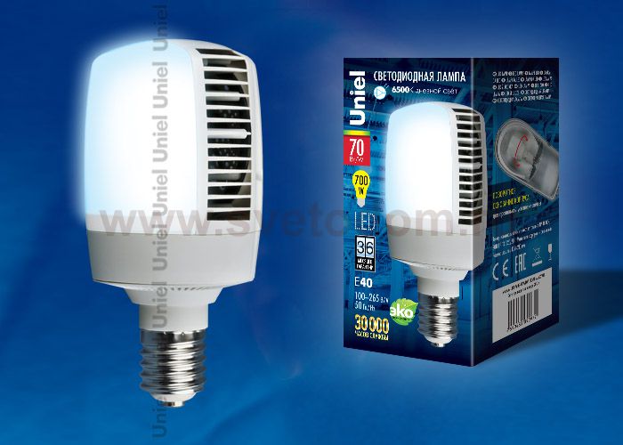 Лампа светодиодная Uniel LED-M105-70W/DW/E40/FR ALV02WH