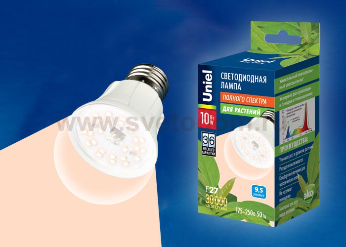 Лампа специального назначения Uniel LED-A60-10W/SPFR/E27/CL PLP01WH