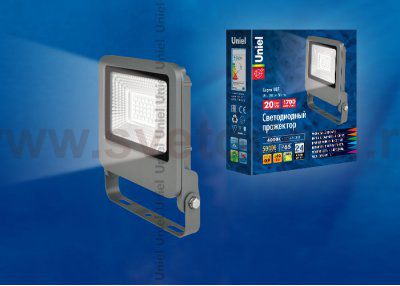 Прожектор светодиодный Uniel ULF-F17-20W/NW IP65 195-240В SILVER