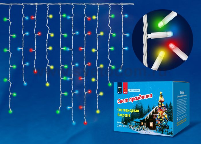 Гирлянда бахрома Uniel ULD-B3010-200/SWK MULTI IP67