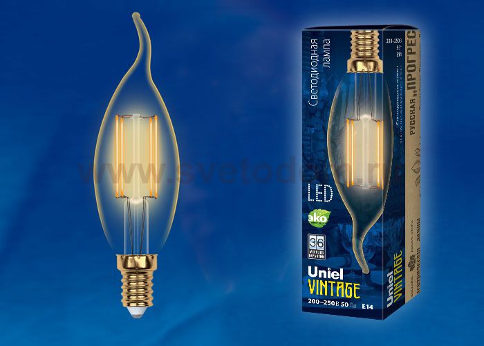 Лампа VINTAGE Uniel LED-CW35-5W/GOLDEN/E14 GLV21GO