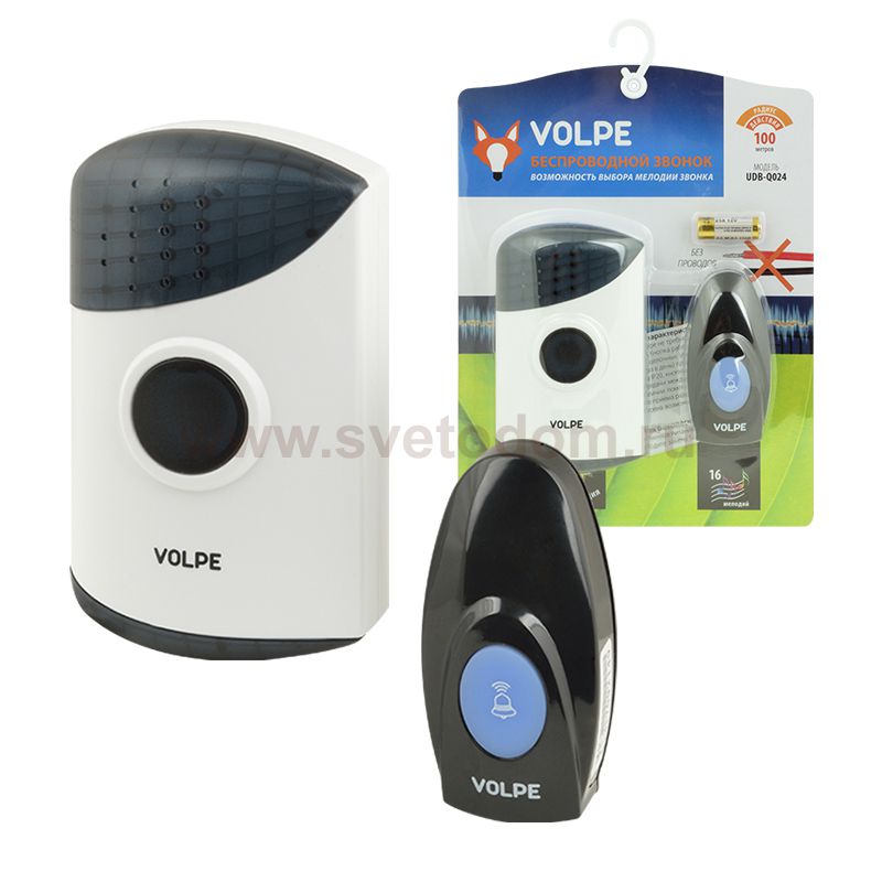 Звонок беспроводной Volpe UDB-Q024 W-R1T1-16S-100M-WH