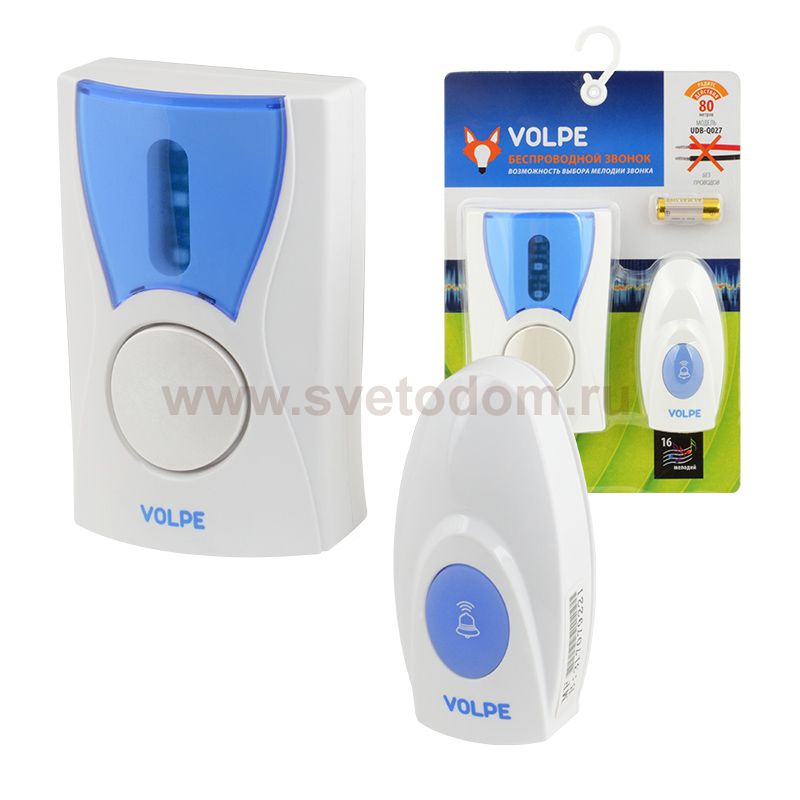 Звонок беспроводной Volpe UDB-Q027 W-R1T1-16S-80M-WH