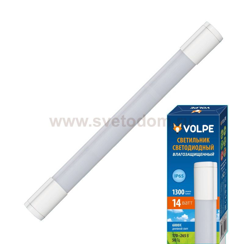 Светильник пылевлагозащищенный Volpe ULT-Q218 14W/DW IP65 WHITE