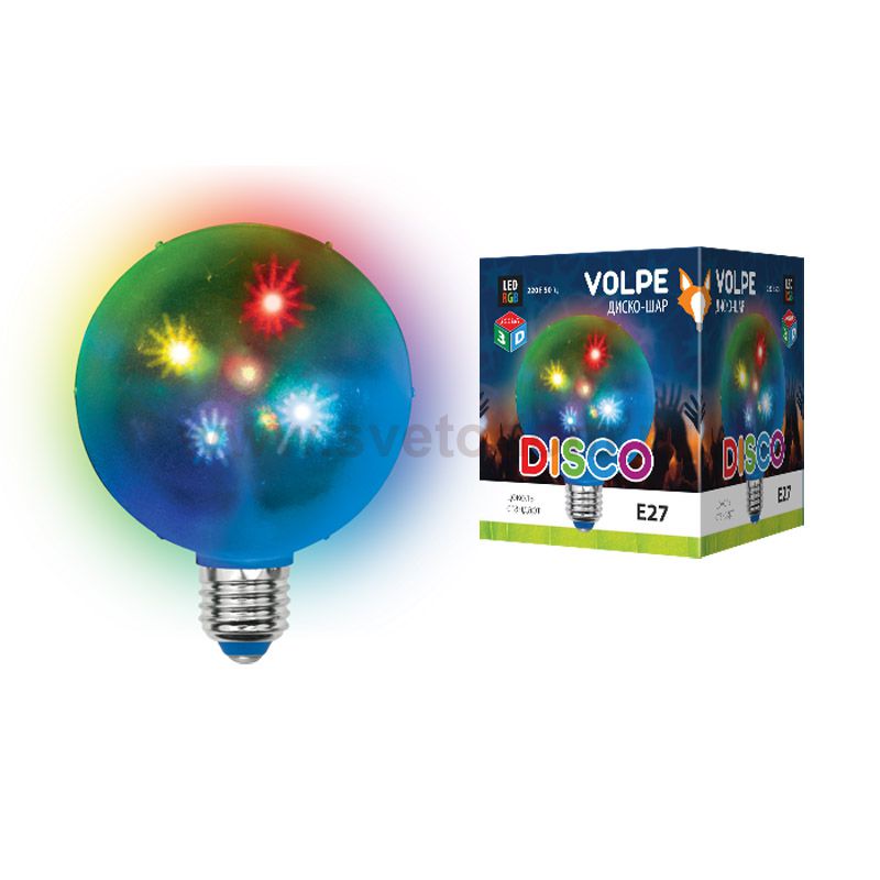Светильник для дискотеки Volpe ULI-Q310 1,5W/RGB/Е27 ДИСКО ШАР 3D