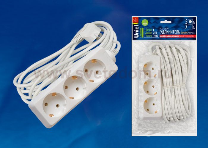 Удлинитель бытовой Uniel S-GCP3-5