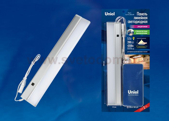 Светильник для мебели Uniel ULI-F41-5,5W/4200K/DIM SENSOR IP20 SILVER