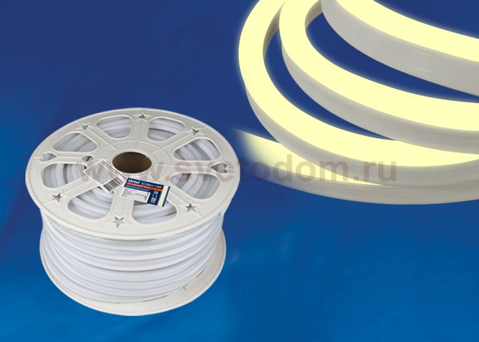 Лента светодиодная герметичная Uniel ULS-N21-2835-120LED/m-8mm-IP67-220V-8W/m-50M-WW бобина