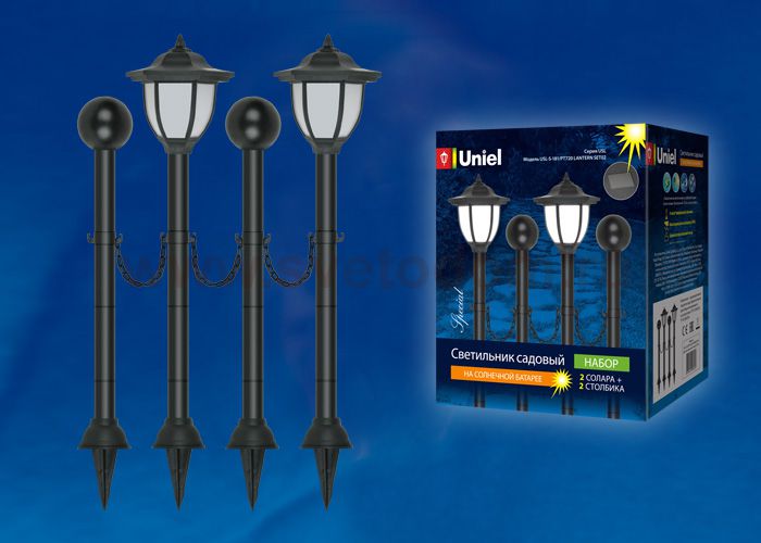 Садовый светильник на солнечной батарее Uniel USL-S-181/PT720 LANTERN SET02