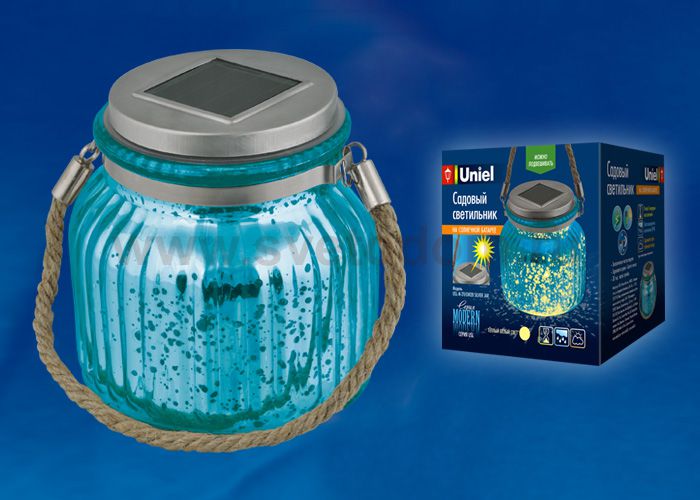 Садовый светильник на солнечной батарее Uniel USL-M-210/GN120 BLUE JAR