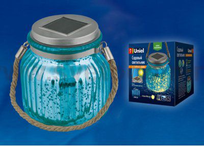 Садовый светильник на солнечной батарее Uniel USL-M-210/GN120 BLUE JAR
