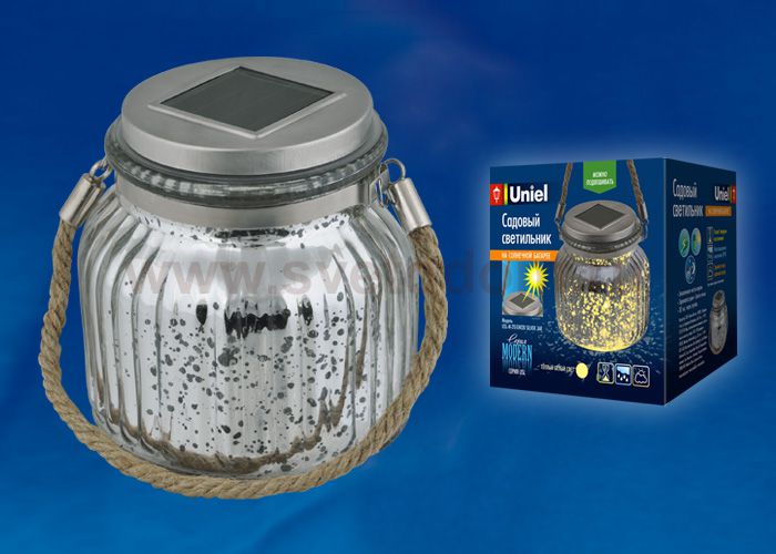 Садовый светильник на солнечной батарее Uniel USL-M-211/GN120 SILVER JAR