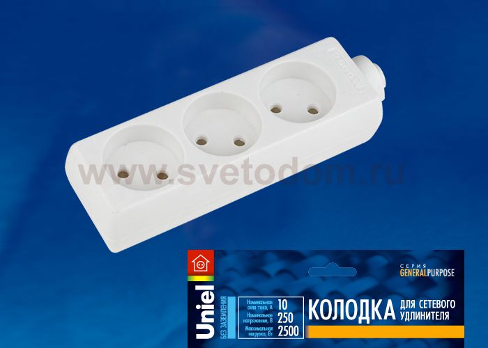 Колодки для удлинителей Uniel K-CP3-10 WHITE