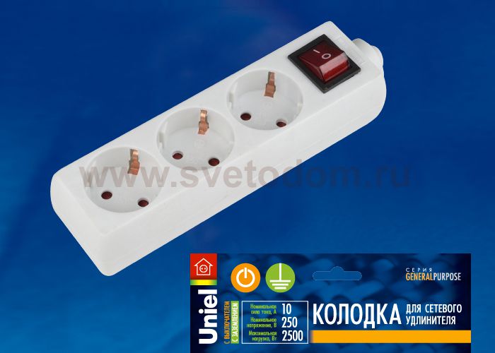 Колодки для удлинителей Uniel K-GCP3-10B WHITE