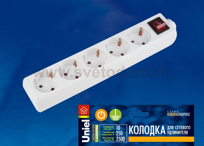 Колодки для удлинителей Uniel K-GCP5-10B WHITE