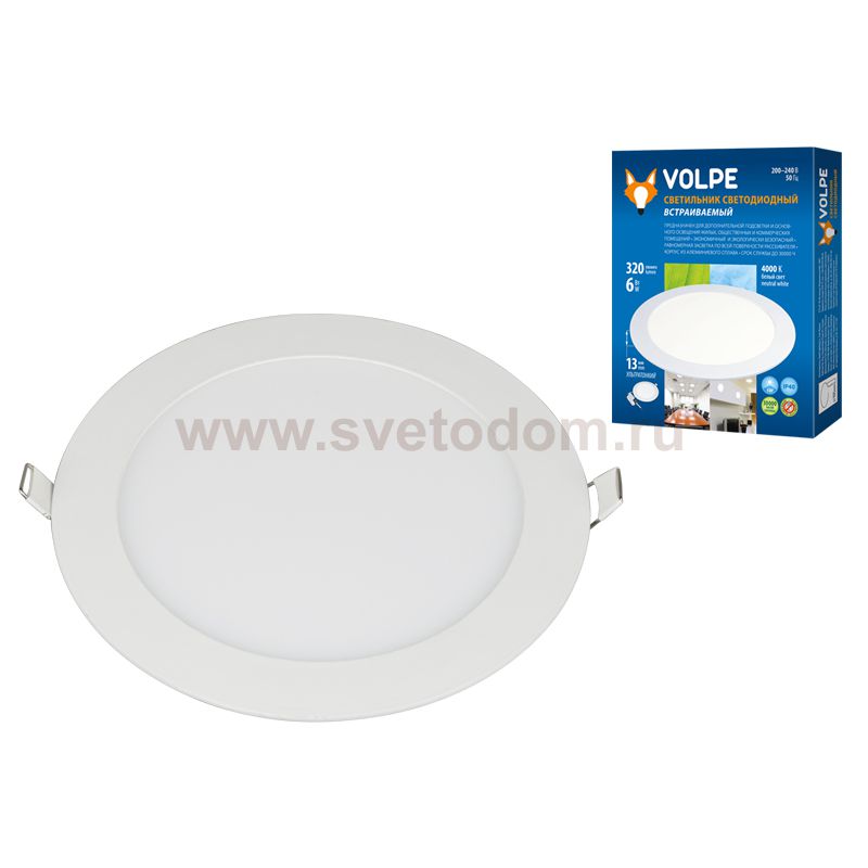 Светильник встраиваемый Volpe ULP-Q203 R120-6W/NW WHITE