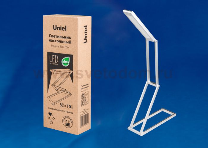 Светодиодный светильник с аккумулятором Uniel TLD-556 Silver/LED/105Lm/6500K