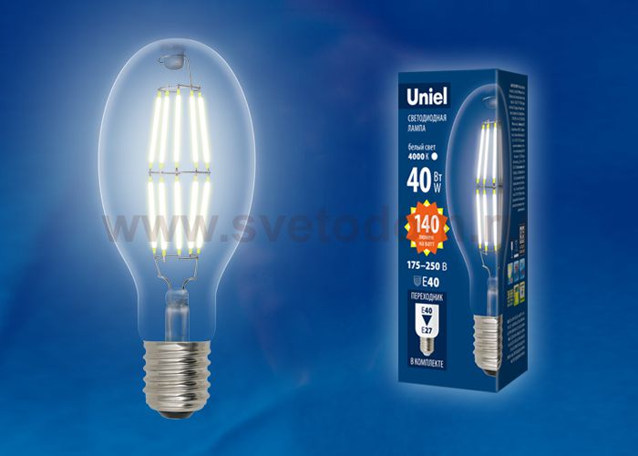 Лампа светодиодная Uniel LED-ED90-40W/DW/E40/CL GLP05TR