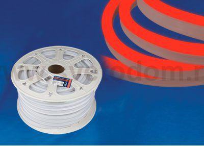 Лента светодиодная герметичная Uniel ULS-N21-2835-120LED/m-8mm-IP67-220V-8W/m-50M-RED бобина
