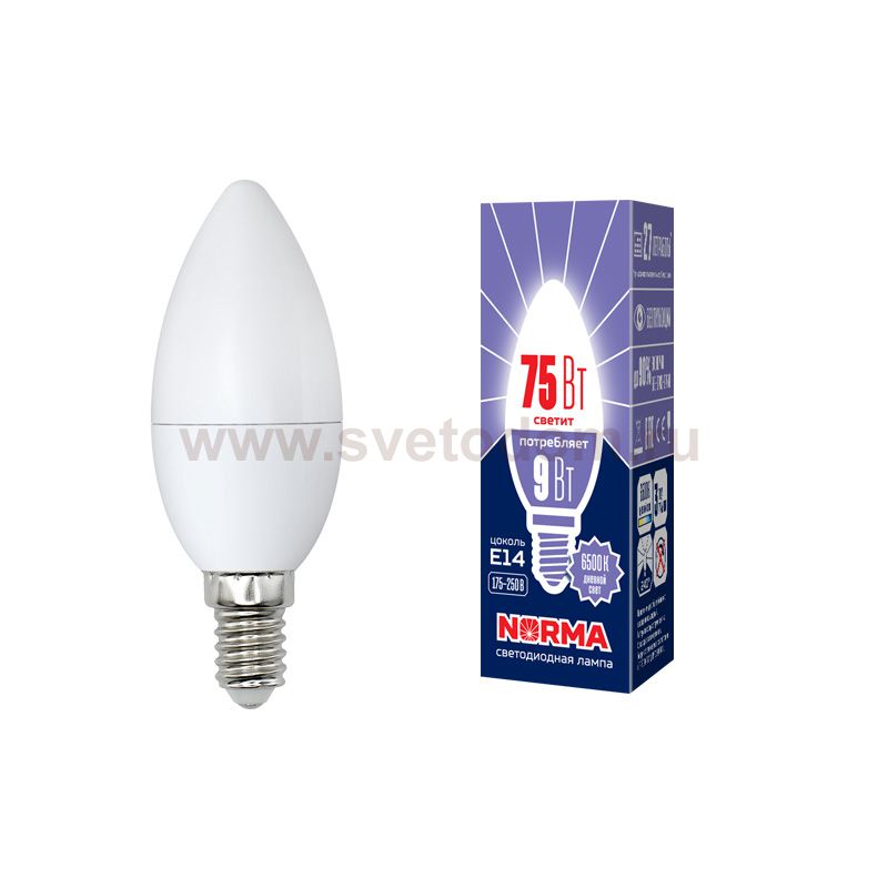 Лампа светодиодная Volpe LED-C37-9W/DW/E14/FR/NR