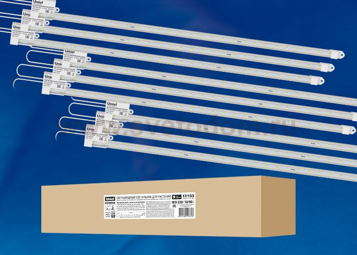 Светильник для растений Uniel ULY-P90-10W/SPFR/K IP65 AC220V CLEAR KIT09