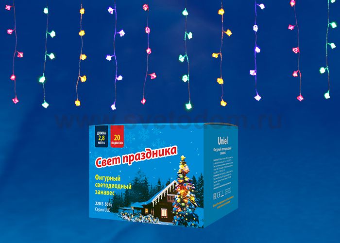 Гирлянда-занавес Uniel ULD-E2805-100/DTA MULTI IP20 DIAMOND