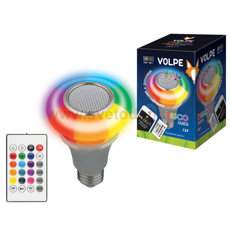 Светильник для дискотеки Volpe ULI-Q340 5W/RGB/E27 SILVER