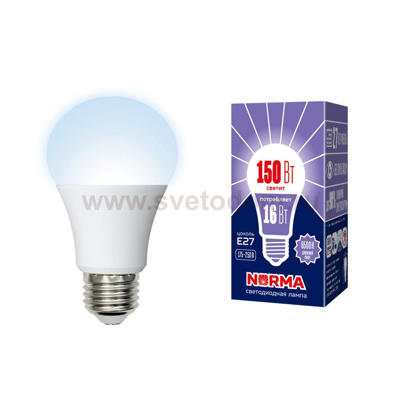 Лампа светодиодная Volpe LED-A60-16W/DW/E27/FR/NR