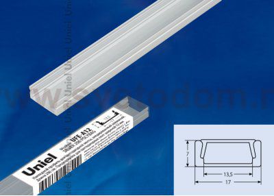Аксессуар для монтажа светодиодных лент Uniel UFE-A12 SILVER 200 POLYBAG