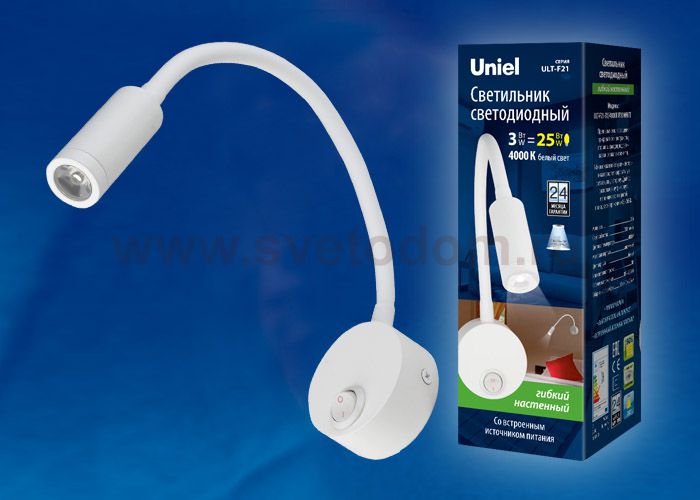Светильник бра Uniel ULT-F21-3W/4000K IP20 WHITE